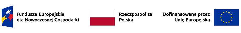 logotyp Fundusze Europejskie dla Nowoczesnej Gospodarki, logotyp Rzeczpospolita Polska, logotyp Dofinansowane przez Unię Europejską